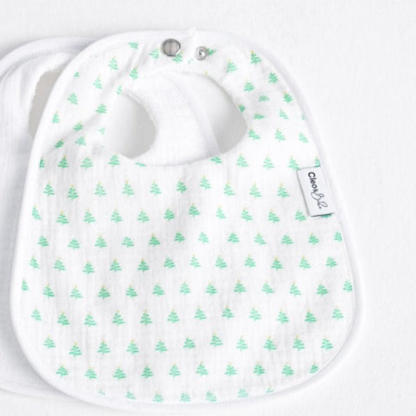 Waterproof Classic or Bandana Bib - Christmas Trees