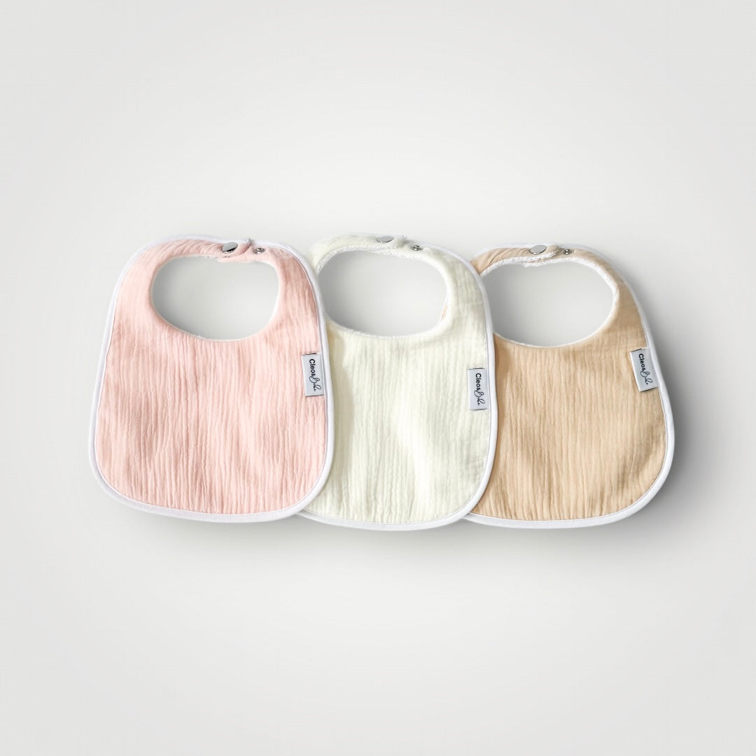 Waterproof Bib Pack Classic or Bandana - Peachy Neutral Tones